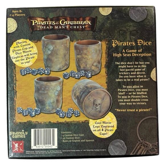 Disney Pirates Of The Caribbean "Pirate's Dice" Game Dead Man’s Chest 100% - Picture 4 of 16